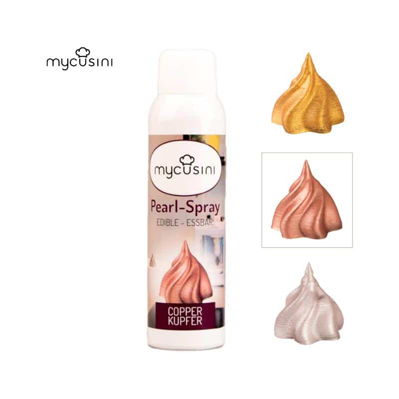 mycusini® Pearl-Spray Kupfer, extra Glanz für Ihre Torten-Deko